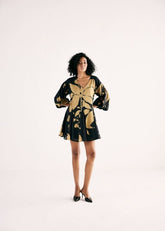 A Model Wearing Multicolor,Cotton Mul Petal Whispers curated by Only Ethikal